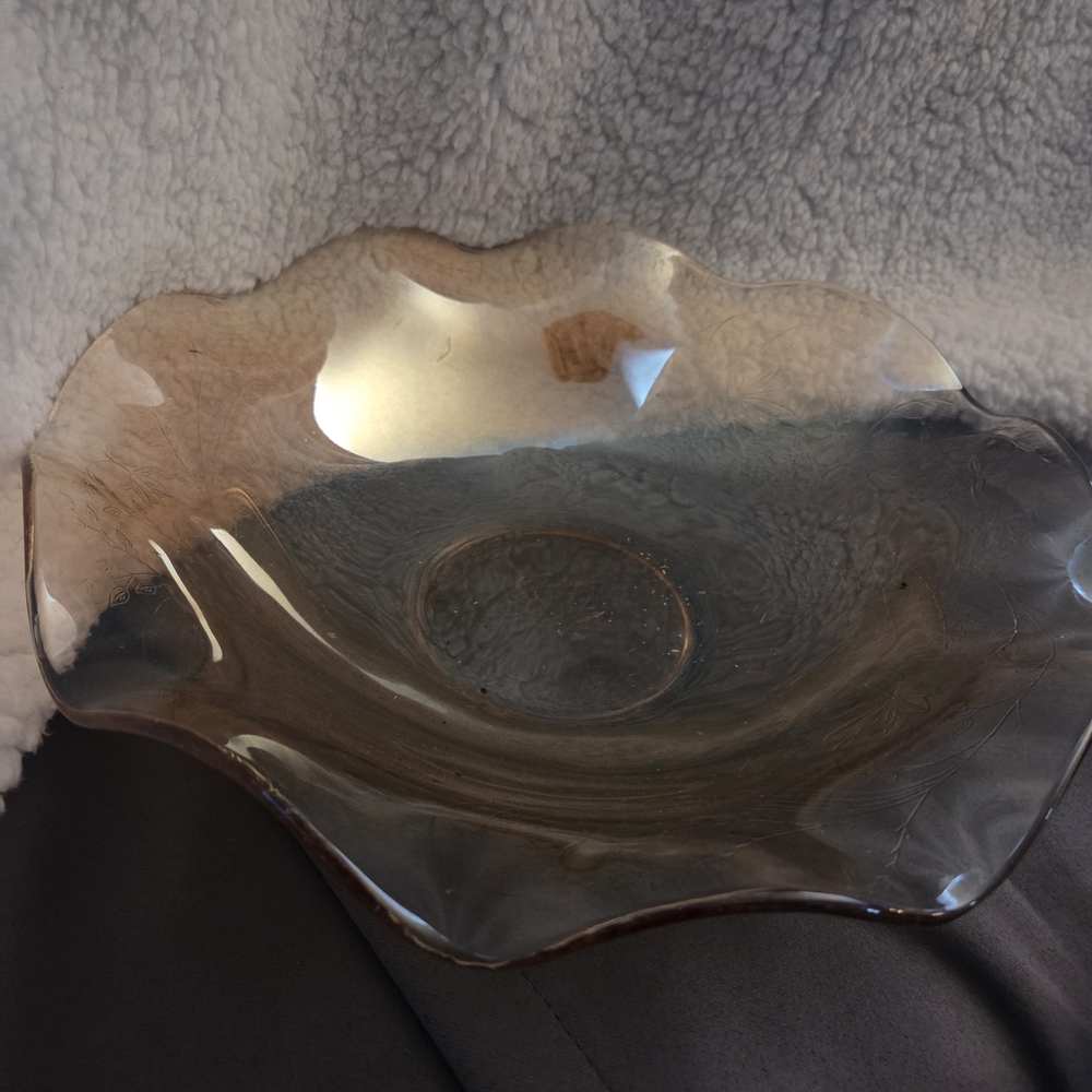 Vintage Jeannette Floragold Louisa Ruffled Bowl
